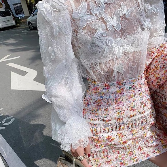 Beautiful Butterfly Sewed Blouse - Picture 1 of 5